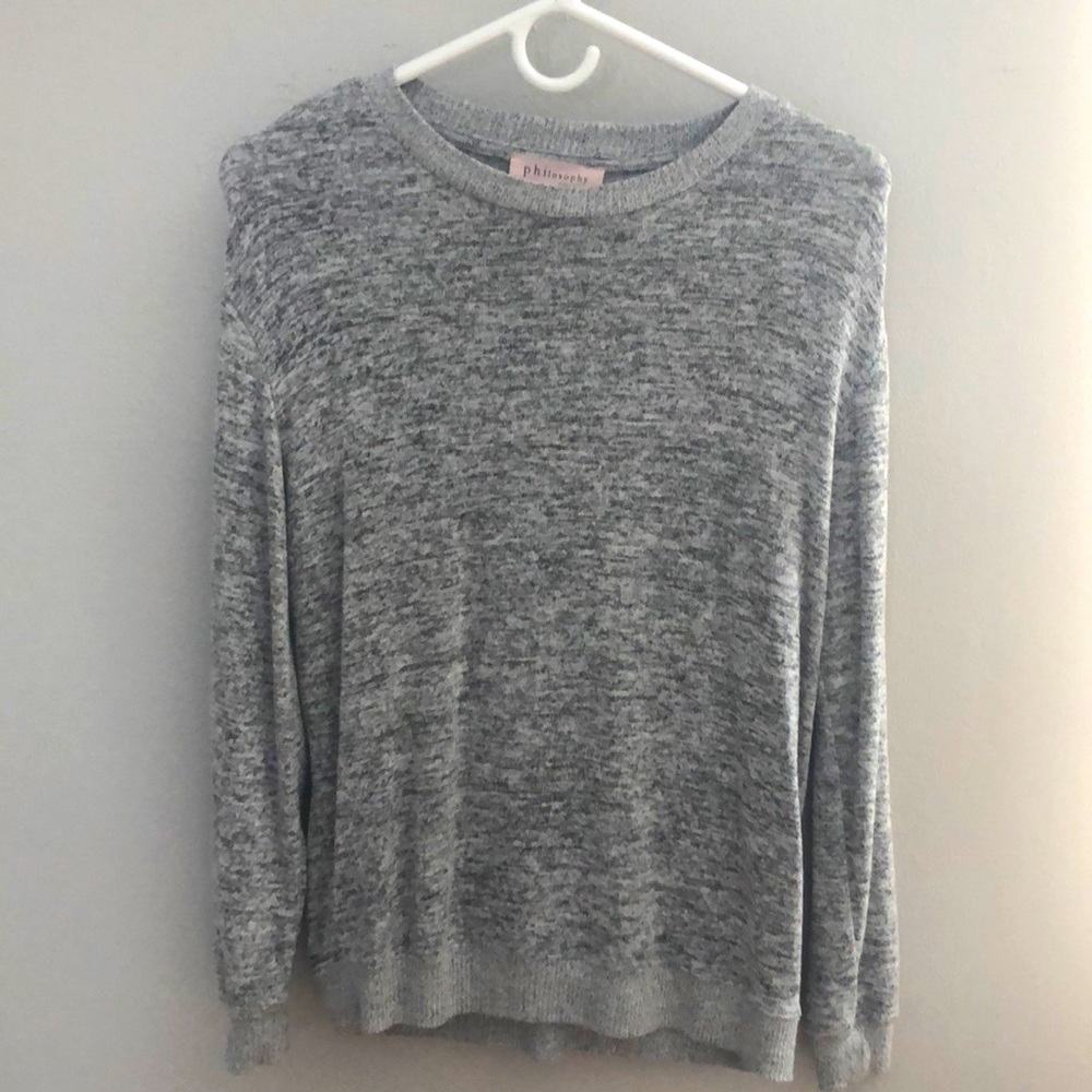 Philosophy Grey Marled Sweater Size Small